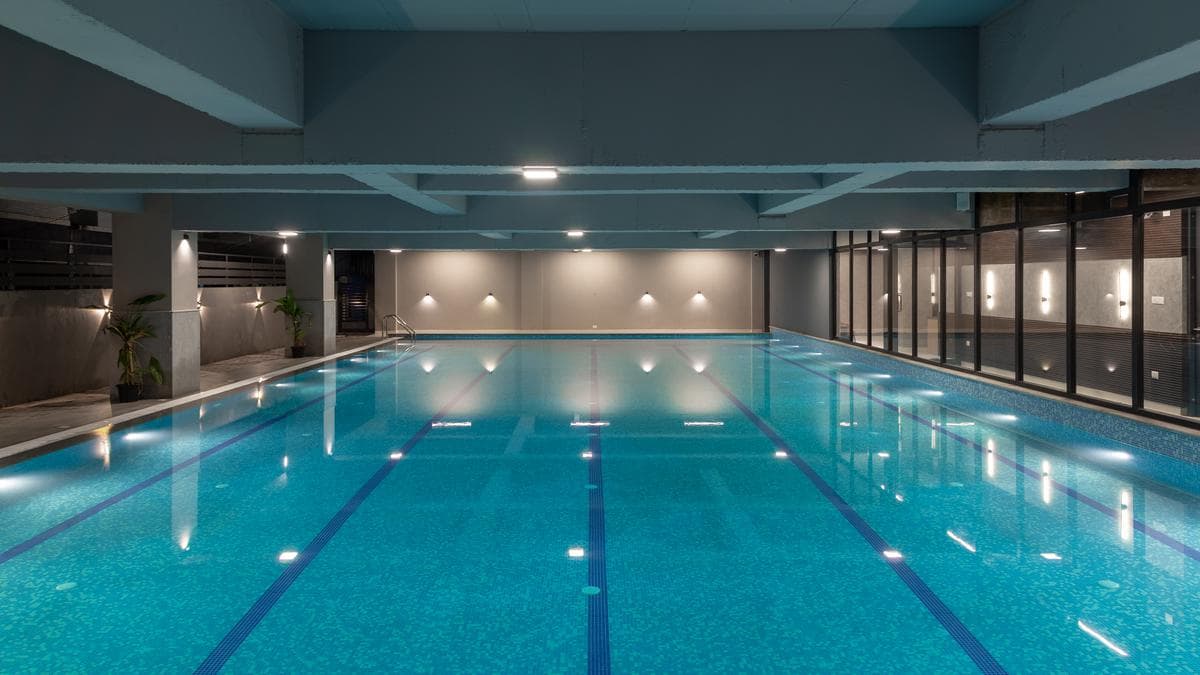 A swimmer moving through a pool.